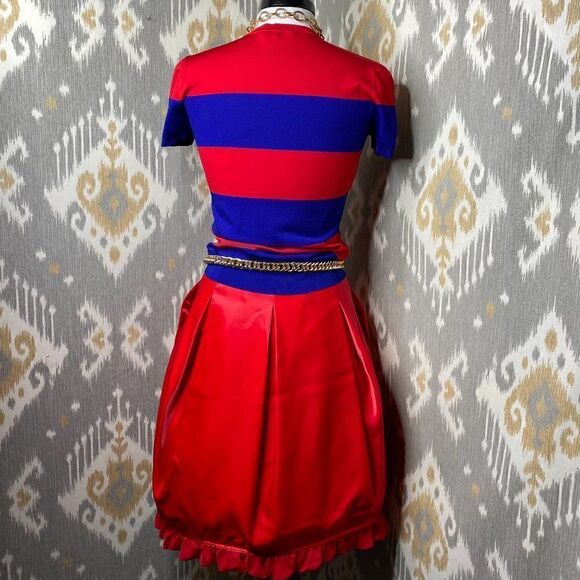 Ralph Lauren Ruby Red Silk Satin Pouf Bubble Ruffle Skirt - Picture 9 of 16